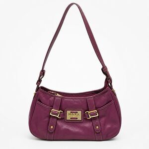 Maxx New York 90s Y2K Pink Leather Shoulder Bag Inner Pockets Zipper Closure